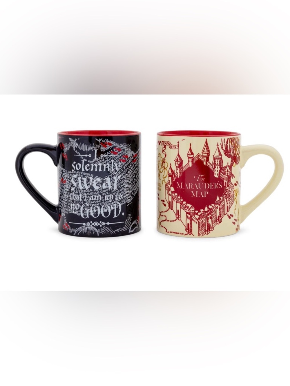 Harry Potter Marauder's Map Quotes Ceramic 14 ounce mugs| set of 2| NEW IN BOX